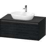 Duravit ketho 2 meuble sous lavabo avec plaque console avec 1 tiroir 100x55x45.9cm avec poignée chêne anthracite noir mat SW771829