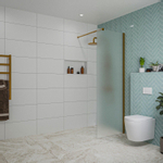 Fortifura Galeria Douche à l'italienne - 70x200cm - verre satiné - Cuivre brossé SW876859