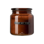 Wellmark Bougie parfumée - 9.5x11cm - bois de cèdre - texte LIGHT MY FIRE SW1171097