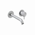 Crosswater 3ONE6 Wastafelkraan inbouw - gebogen uitloop 18cm - 1 knop - geborsteld RVS SW876107