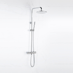 Fortifura Calvi Regendoucheset - thermostatisch - 25cm - hoofddouche - staafhanddouche - hoogglans chroom SW377818