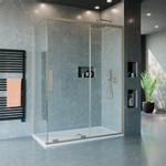 Crosswater Optix 10 Vaste wand - 90x200cm - 10mm veiligheidsglas - voor schuifdeur - geborsteld RVS SW700855