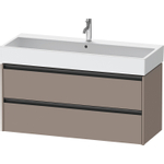 Duravit Ketho 2 meuble bas de lavabo avec 2 tiroirs pour lavabo simple 118.4x46x54.9cm avec poignées anthracite basalt mat SW772712
