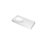 INK Smooth lavabo - 100x45x9cm - 1 vasque à gauche - 0 trous de robinet - polystone blanc mat SW798294