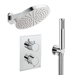 Crosswater MPRO inbouw regendoucheset – Ø30 cm hoofddouche – 20.2 cm gebogen wandarm – vaste douchehouder – chroom SW1472573