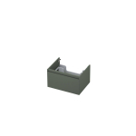 INK Wastafelonderkast - 60x45x35cm - 1 lade - greeploos - 45 graden afwerking rondom - MDF lak Mat beton groen SW416547