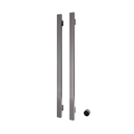 Hotbath &MORE Handdoekradiator - 38x115cm - vierkant - 2 stangen - verticaal - met schakelaar - geborsteld gunmetal PVD SW1245840
