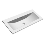 Sanicare q4 lavabo 99.2x45.2cm 0 robinetterie avec trop-plein rectangle marbre minéral blanc SW536827