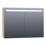 BRAUER Promise Armoire de toilette 100x70x15cm éclairage intégré rectangulaire 2 portes pivotantes MFC Forest Tan SW371601