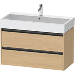 Duravit Ketho 2 meuble sous-lavabo avec 2 tiroirs 98.4x46x54.9cm avec poignées chêne naturel anthracite mat SW771782