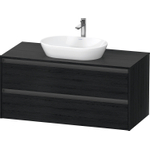 Duravit Ketho 2 wastafelonderbouwkast incl. consoleplaat met 2 laden 120x55x56.8cm met handgrepen antraciet eiken zwart mat SW772288