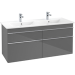 Villeroy & Boch Venticello meuble sous-lavabo - 125,3x59cm - 4x tiroir gris brillant GA43421