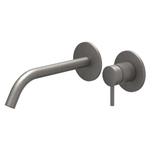 IVY Bond Mitigeur de lavabo - avec élément encastré - 2 trous - encastré - montage mural - bec courbé - coldstart - Noir métal brossé PVD SW1204249