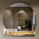 Mondiaz SPOT miroir – Ø 120 cm – avec tablette – Ocher (jaune) SW1235568
