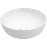 Villeroy & Boch Artis opzetwastafel rond - diameter 43x12.5cm - zonder kraangat - zonder overloop - zonder plug - White Alpine (glans wit) 1025292