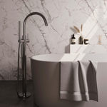 BRAUER Brushed Edition Staande Badkraan - handdouche staaf 1 stand - 2 gladde knoppen - inclusief inbouwdeel - PVD - geborsteld RVS SW1164730
