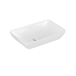 Villeroy & Boch venticello semi - inbouw opzetwastafel - zonder kraangat - 55x36cm - met overloop CeramicPlus - White Alpine (glans wit) 1025159