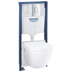 GROHE Euro Ceramic toiletset - Rapid SL inbouwreservoir - spoelrandloos - softclose zitting - bedieningsplaat chroom - glans wit SW924744