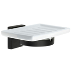 Smedbo House Zeepschaal - 12x8cm - wandmodel - mat zwart/porselein SW421864