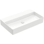 Villeroy & Boch memento 2.0 wastafel - voor handdoekhouders - 80x47cm - zonder overloop - zonder kraangat CeramicPlus - White Alpine (glans wit) SW336057