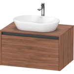 Duravit Ketho.2 Wastafelonderbouwkast - inclusief consoleplaat - met 1 lade - 80x55x45.9cm - met handgreep antraciet - noten mat SW771917