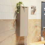 H&R Badmeubelen Juice Halfhoge Kast - 40x35x130cm - met ronde hoeken - 1 deur - rechtsdraaiend - beige mat SW875396