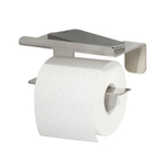 Tiger Colar Toiletrolhouder - zonder klep - met planchet - zelfklevend - geborsteld RVS SW106805