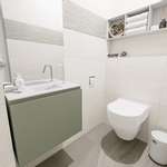 MONDIAZ OLAN Kit lave-mains - 60x30x40cm - 1 trou de robinet - 1 tiroir - armée mate - lavabo centré - Acrylique Blanc SW473316