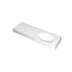 INK Smooth Lavabo - 140x45x9cm - 1 cuve à droite - 0 trous de robinet - polystone blanc mat SW798328