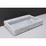 Forzalaqua Palermo Lavabo 60x40x9cm rectangulaire 1 vasque 1 trou de robinet marbre Carrara poli SW230729