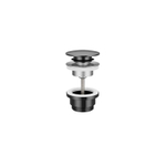 Hotbath Cobber Klickplug - met schroef - rond - PVD - gepolijst zwart SW1119147