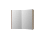 INK SPK2 spiegelkast – 90x74x14 cm – 2 deuren, dubbelzijdige spiegeldeuren – Ivoor Eiken SW798154
