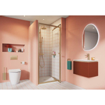 Crosswater Clear 6 porte de douche - 76cm - porte pivotante dans profil - laiton brossé SW916796