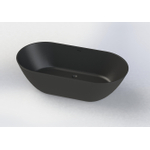 Arcqua Cusco baignoire îlot 165x83x55cm marbre de synthèse Mat Noir SW443811