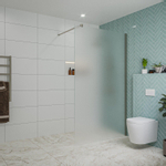 Fortifura Galeria inloopdouche - 120x200cm - mat - glas - wandarm - PVD - geborsteld gunmetal (antraciet) SW876847
