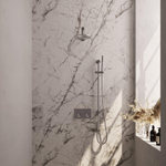 BRAUER Brushed Edition Douche de pluie thermostatique encastrée - boutons-poussoirs - SET 61 - tête de douche 20cm - bras de douche mural droit - douchette barre - flexible de douche - barre de douche intégrée - inox brossé PVD SW925485