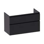 Saniclass Advance Wastafelonderkast - 100x46x60cm - 2 softclose greeploze lades - 1 sifonuitsparing - MFC - black wood SW421280