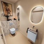 MONDIAZ TURE-DLUX Meuble toilette - 40cm - Clay - EDEN - vasque Glace - position centrale - sans trou de robinet SW1103258