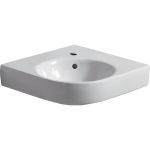 Geberit Renova hoekwastafel - 69.5cm - 1 kraangat - met overloop KeraTect - wit SW422344