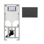 Geberit Inbouwreservoir UP320 met QeramiQ push bedieningsplaat - dualflush - ronde knoppen - kunststof mat antraciet SW1164765