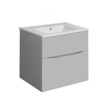 Crosswater Glide II ensemble de meubles de salle de bain - 50x45x52cm - 2 tiroirs lavabo sans poignée - blanc storm grey SW892741
