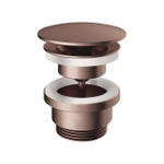 Hotbath Mate Always open plug - met schroef rond - PVD - koper geborsteld SW230421