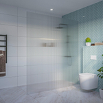 Fortifura Galeria Inloopdouche - ribbel - glas - 180x200cm - 8mm - nano - blind - inbouw profiel - helder geribbeld SW1170601