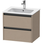 Duravit Ketho.2 Wastafelonderbouwkast - met 2 laden - 61x48x55cm - met grepen antraciet - linnen mat SW773085