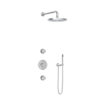 Hotbath Buddy IBS1 Regendoucheset - 2 stopkranen - 35cm wandarm - 30cm ronde hoofddouche - staafhanddouche - chroom SW18231