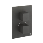 Crosswater WaterSquare Mitigeur douche thermostatique encastrable avec 2 sorties Noir mat SW648366