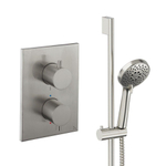 Crosswater MPRO Ensemble de douche pluie encastré - 2 poignées - douchette à main - barre de douche - inox brossé SW1472520