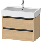 Duravit Ketho 2 meuble sous-lavabo avec 2 tiroirs 78.4x46x54.9cm avec poignées chêne naturel anthracite mat SW772784