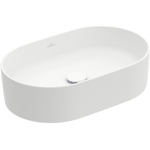 Villeroy & Boch Collaro opzetwastafel ovaal - 56x36cm - zonder overloop - zonder kraangat CeramicPlus - Stone White (mat wit) SW336076