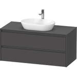 Duravit Ketho.2 Wastafelonderbouwkast - inclusief consoleplaat - met 2 laden - 120x55x56.8cm - met handgrepen antraciet - grafiet mat SW772356